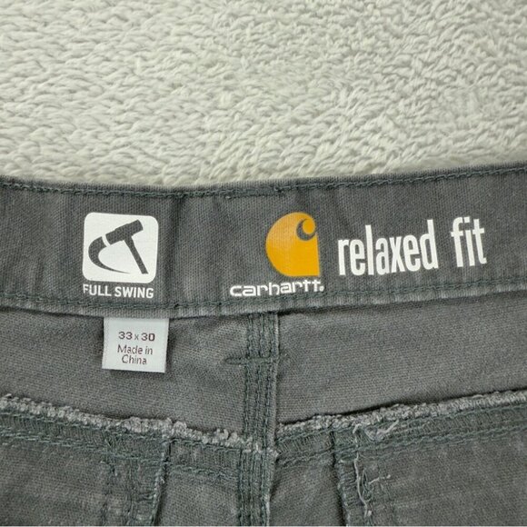 Carhartt Full Swing Relaxed Fit Grey Pants Mens Sz 33x28 101709-029 Style Number - Picture 2 of 14